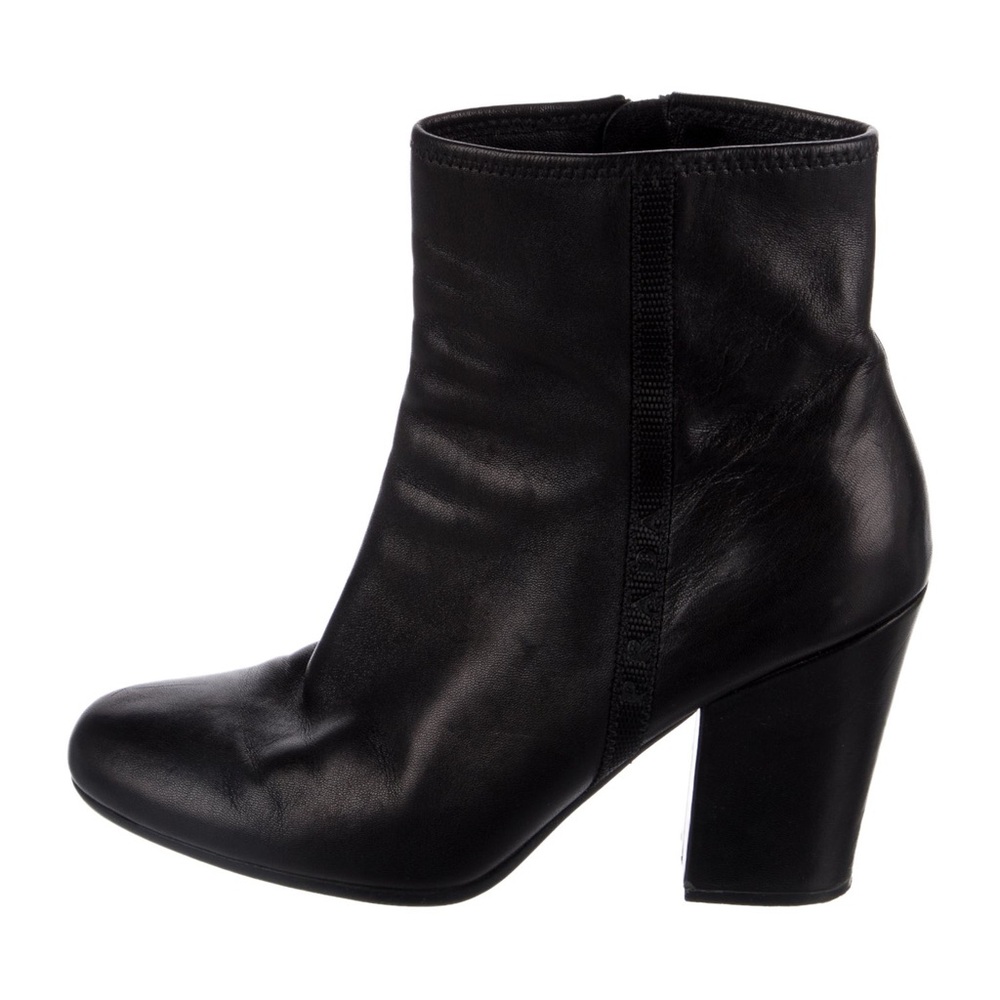Prada Black Heeled Leather Boots